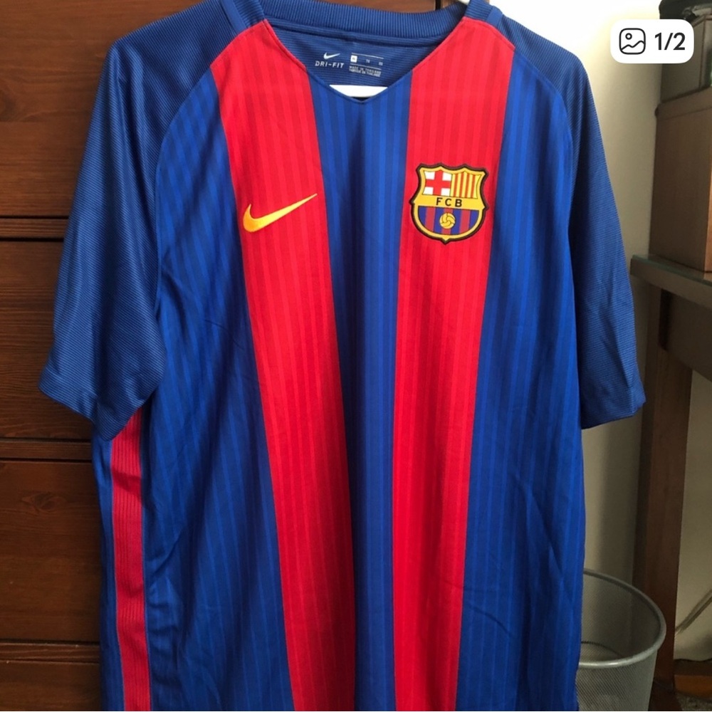 Nike FC Barcelona Striped Blue and Red Jersey